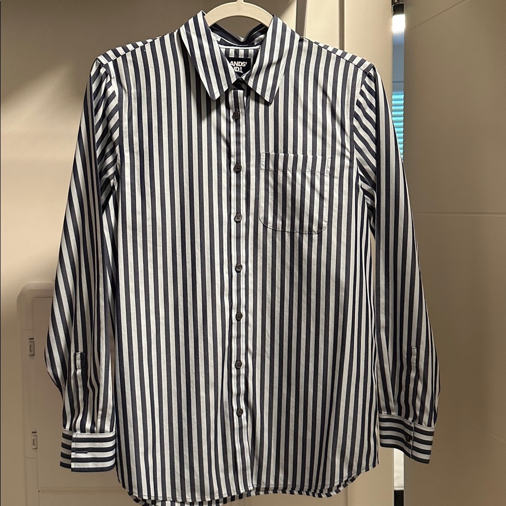 Lands’ End Monochrome Striped Button-Up